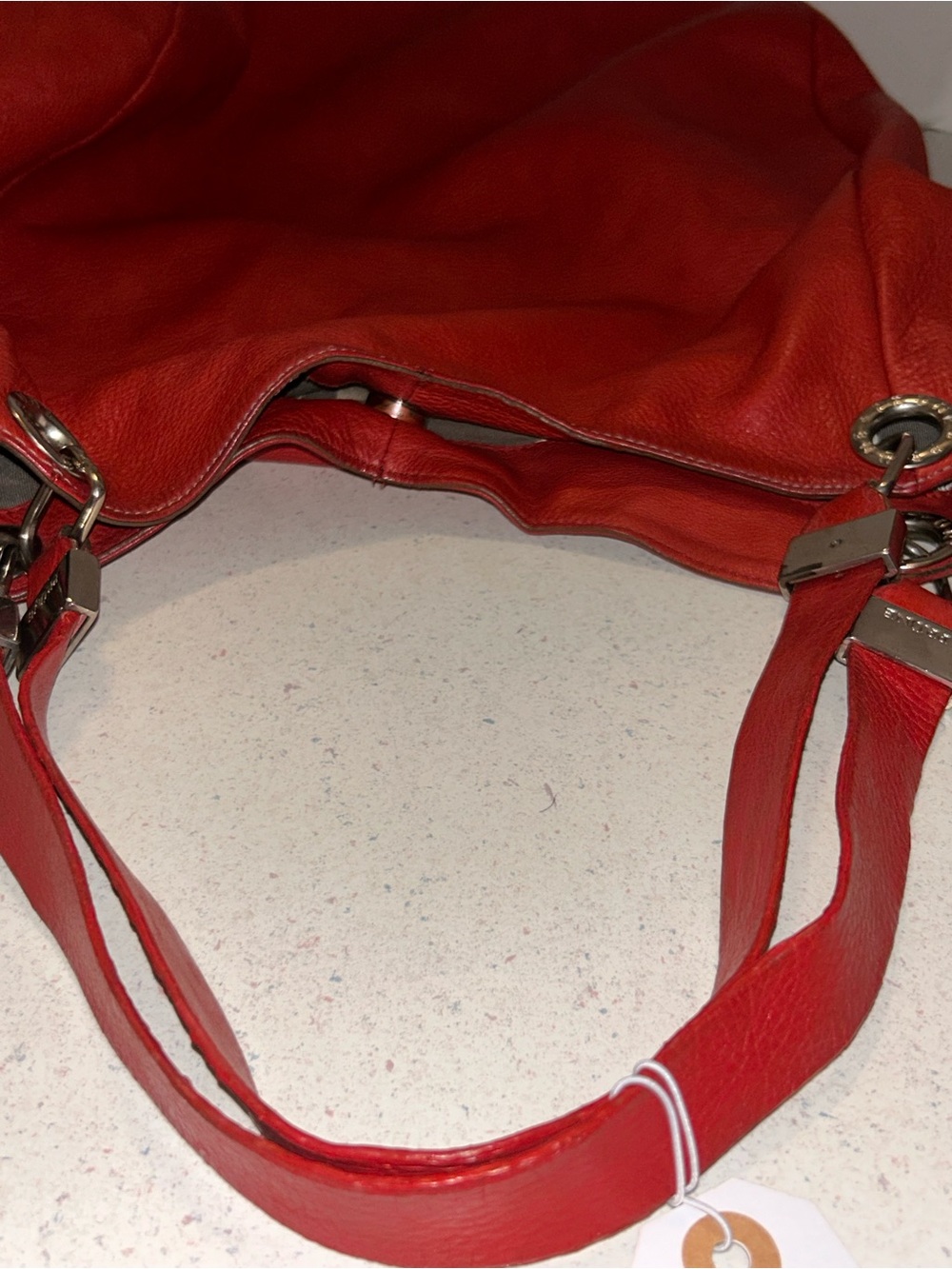 Classic Red Leather Prune Hobo Tote bag - Picture 12 of 12